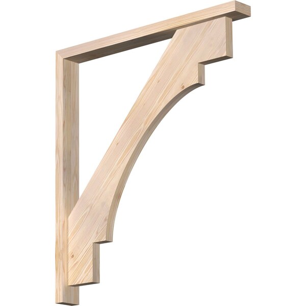 Ekena Millwork Merced Block Smooth Bracket w/ Offset Brace, Douglas Fir, 3 1/2"W x 34"D x 38"H BKT0402X34X38MRC05SDF - main